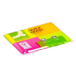 Foglietti riposizionabili Q-Connect 70 g/m² assortiti neon 38x51 mm 4 blocchetti da 50 ff - KF10510