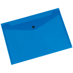 Busta portadocumenti con bottone Q-Connect A4 in PP - blu - KF03596