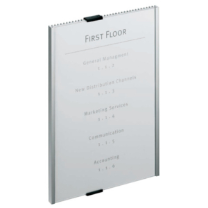Targhe DURABLE INFO SIGN alluminio/acrilico trasparente/argento metallizzato 210x297 mm - 480623