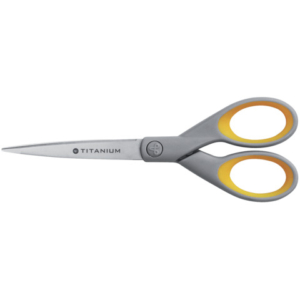 Forbici Westcott Softgrip Titanium Super simmetrica giallo/grigio lama 18 cm E-30470 00
