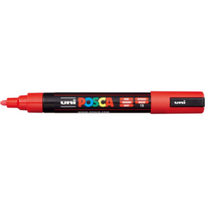 Marcatore a tempera POSCA Uni-Ball punta tonda 1,8-2,5 mm rosso M PC5M R