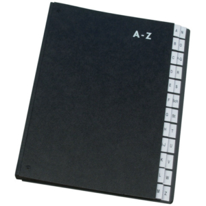 Classificatore alfabetico Q-Connect 270x340 mm nero A-Z - KF04563