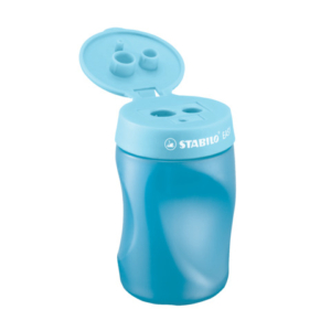 Temperamatite a 3 fori Stabilo Easy con serbatoio per mancini - conf. 3 pezzi - 4501/2
