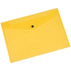 Busta portadocumenti con bottone Q-Connect A4 in PP - giallo KF03595