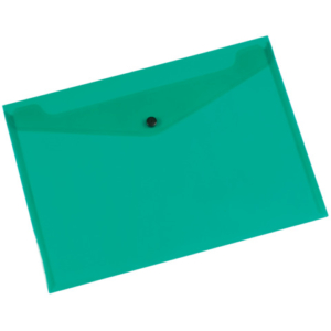 Busta portadocumenti con bottone Q-Connect A4 in PP - verde - KF03597