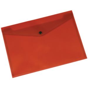 Busta portadocumenti con bottone Q-Connect A4 in PP - rosso - KF03594