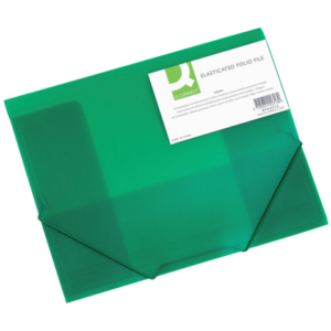 Cartellina a 3 lembi Q-Connect A4 ppl dorso espandibile 0-3 cm verde - KF02313
