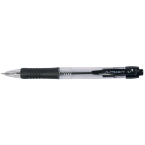 Penna a sfera a scatto Q-Connect punta M 0,7 mm nero - conf. da 10 pezzi - KF00267