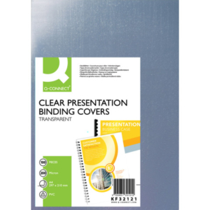 Copertina per rilegatura Q-Connect trasparente 200 my A4 conf. 100 pezzi - KF32121