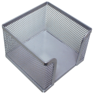 Portamemo in metallo Q-Connect 9,5x8x9,5 cm argento KF00881