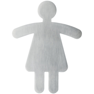 Pittogramma adesivo DURABLE 90 x 120 mm acciaio inossidabile spazzolato argento metallizzato WC donne - 495023