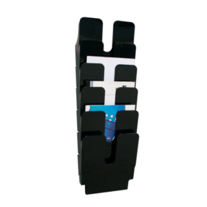 Espositore da parete DURABLE FLEXIPLUS 6 comparti A4 polistirolo nero 24,7x10x108 cm - 1700008061