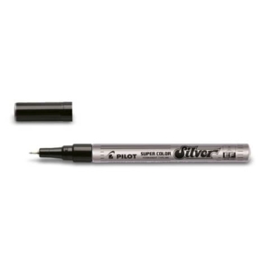 Marcatore a vernice Pilot Super Color punta in fibra di acrilico 1 mm argento - 002451