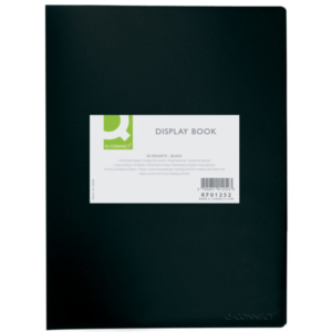 Portalistini Q-Connect in PP opaco A4 - 20 buste - nero KF01252
