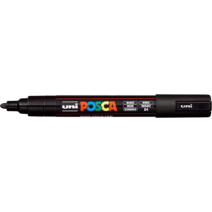 Marcatore a tempera POSCA Uni-Ball punta tonda 1,8-2,5 mm nero M PC5M N