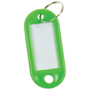 Targhetta portachiavi Q-Connect standard in plastica 5x2,2 cm verde Confezione da 10 pezzi - KF10871