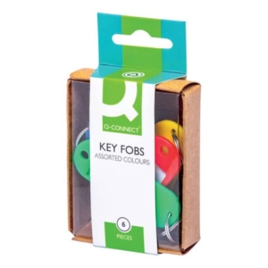 Targhette portachiavi Q-Connect 5,8x2 cm plastica colori assortiti conf. da 6 - KF02036