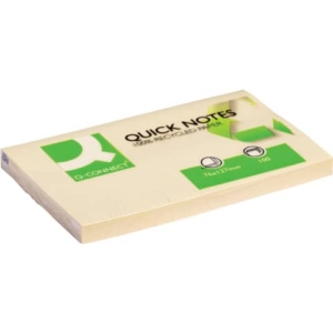 Foglietti riposizionabili Q-Connect 100% materiale riciclato 65 g/m² giallo 76x127mm 12 blocc. da 100 ff - KF05610