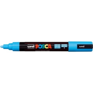 Marcatore a tempera POSCA Uni-Ball punta tonda 1,8-2,5 mm azzurro M PC5M AZ