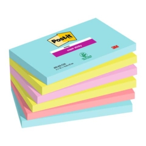 Foglietti riposizionabili Post-it® Super-Sticky Cosmic 76x127mm assortiti conf. 6 blocch. da 90 ff - 655-6SS-COS