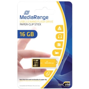 Chiavetta USB 2.0 nano - 16 Gb Media Range giallo MR976