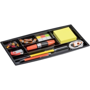 Organizer da cassetto CEP in polistirolo con 7 scomparti nero 34,4x18x2 cm - 1014940161