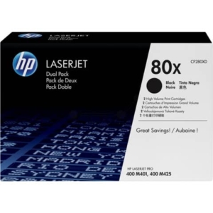 Toner alta capacità 80X HP nero  Conf. 2 - CF280XD