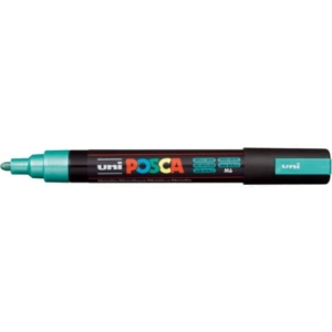 Marcatore a tempera POSCA Uni-Ball punta tonda 1,8-2,5 mm verde metal M PC5M VM