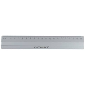 Righello Q-Connect in alluminio - argento 20 cm - KF03677