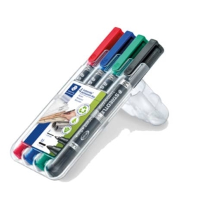 Marcatori doppia punta Staedtler Lumocolor permanent duo 348 assortiti astuccio da 4 pezzi - 348 WP4