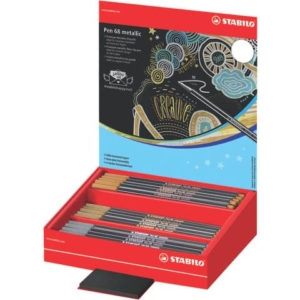 Espositore da banco 60 pennarelli Stabilo Pen 68 metallic - colori assortiti - 68/60-8-1