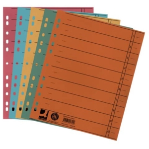 Separatore per archivio con perforazione universale Q-Connect 24x30 cm 230 g/m² assortiti conf. da 100 - KF00642
