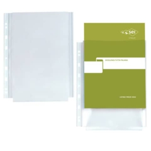 Buste con soffietto in PP Sei Rota Atla GS A4 foratura universale - trasparenti PP - Conf. 10 pz. - 662506