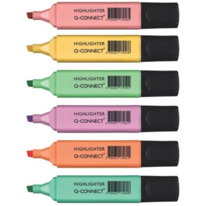 Evidenziatori Pastel Q-Connect 1,5-5 mm assortiti conf. 6 pezzi - KF17963