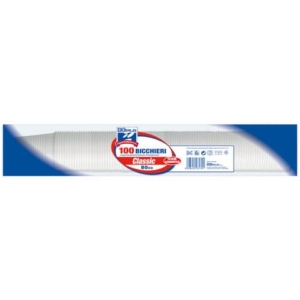 Bicchieri monouso Dopla 80 ml polistirene bianco conf.100 - 22644