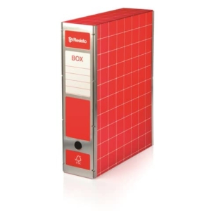 Scatola con cerniera in metallo Box 4 - apertura totale Brefiocart 37,5x29,5 cm dorso 9 cm rosso - RESX401.RO