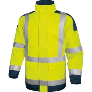 Giacca da lavoro Delta Plus Parka Easy View c/zip imperm. - Cl.3 - 4 tasche - argento giallo fluo-blu - M - EASYVJMTM