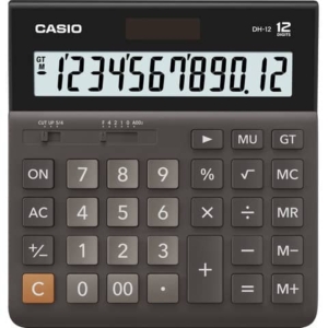 Calcolatrice da tavolo Casio display 12 cifre - solare e batteria nero DH-12-BK-S-EP
