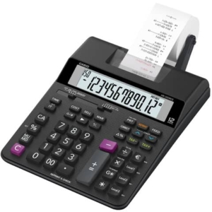 Calcolatrice scrivente Casio con batteria, stampa a 2 colori e display a 12 cifre - HR-200RCE-W-EC