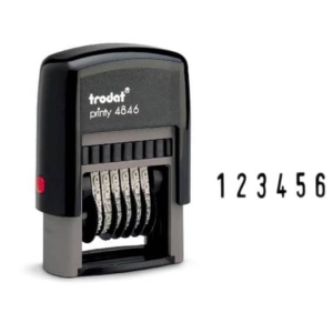 Numeratore autoinchiostrante a 6 bande TRODAT PRINTY ECO 4846 in plastica nero - 211594