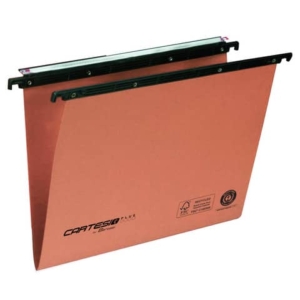 Cartelle sospese orizzontali per cassetti CARTESIO PLUS 39 cm fondo a V arancio Cf. 25 pz - 300/395 Link -A2