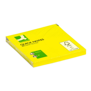 Foglietti riposizionabili Q-Connect 70 g/m² - giallo neon - 76x76 mm - 6 blocchetti da 80 ff - KF10514