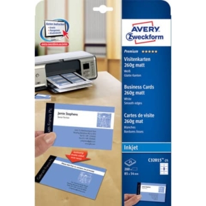 Biglietti da visita personalizzabili Avery Quick&Clean? 85x54 mm 8/foglio patinati per inkjet - cf 25 ff C32015-25