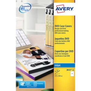 Copertine scrivibili per DVD AVERY 273x183 mm  - inkjet - conf. 25 fogli - J8437-25
