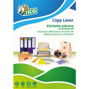 Etichette rotonde TICO Press Glossy Ø 36 mm bianco lucido - 35 et./foglio - conf. 100 fogli - PG4-36