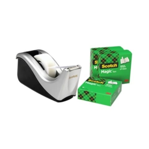 Dispenser C60 argento per nastro adesivo Scotch® Magic? 810 + 4 rotoli 19 mm x 33 m omaggio - C60-ST4