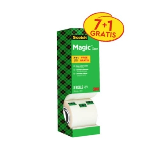 Nastro adesivo Scotch® Magic? 810 19 mm x 33 m trasparente opaco Value Pack 7 rotoli + 1 GRATIS - 8-1933R8