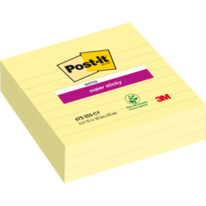 Foglietti riposizionabili Post-it® Super-Sticky XL a righe 10x10 cm 70 ff Giallo Canary? conf. 3 pz 675-SS3-CY-EU