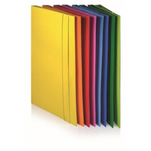 Cartella plastificata a 3 lembi con elastico tondo BREFIOCART in presspan 25x35 cm fuxia - 0208805.FX
