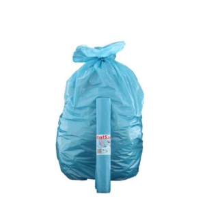 Sacchi immondizia per rifiuti inorganici Rolsac 97 L 70x110 cm - 17 µm azzurro - rotolo da 10 pezzi - 10331